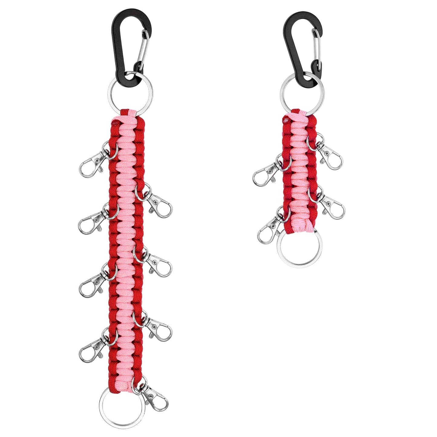 Paracord Cheer Bow Holders for Backpack – 2 Pack, Red