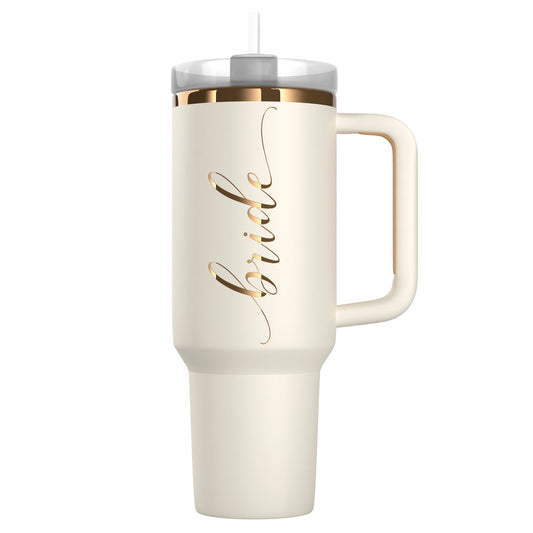 Bride to Be Coffee Tumbler 40oz with Lid & Straw