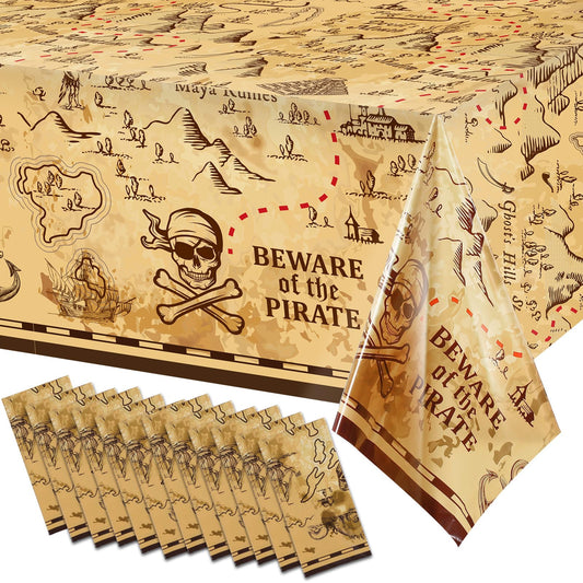 Pirate Treasure Map Plastic Tablecloth – 12 Pack