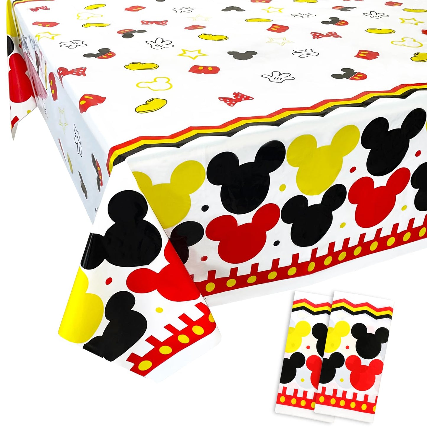 Classic Mouse Character Polka Dot Plastic Tablecloths - 2 ct