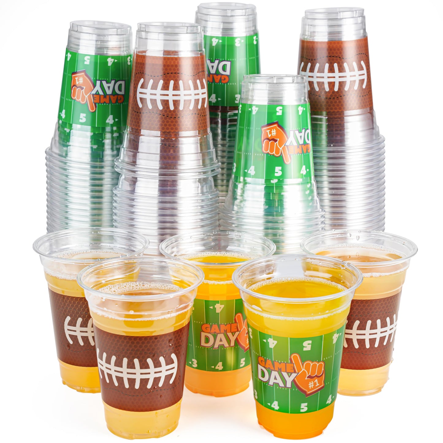 Football Plastic Party Cups 16oz – 72 Pack