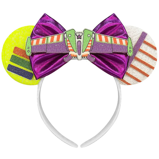Purple Sequin Mouse Ears Headband for Women