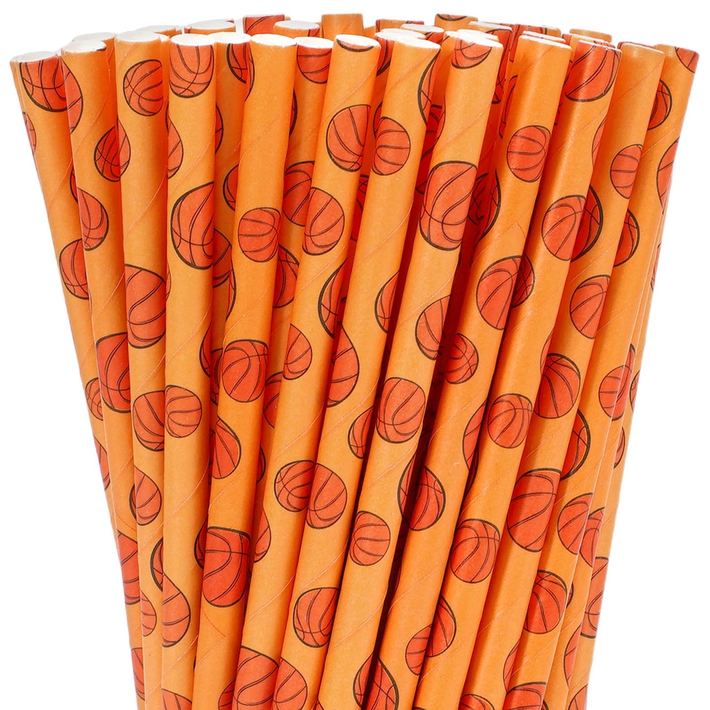 Basketball Sports Party Paper Straws – 200 Pack