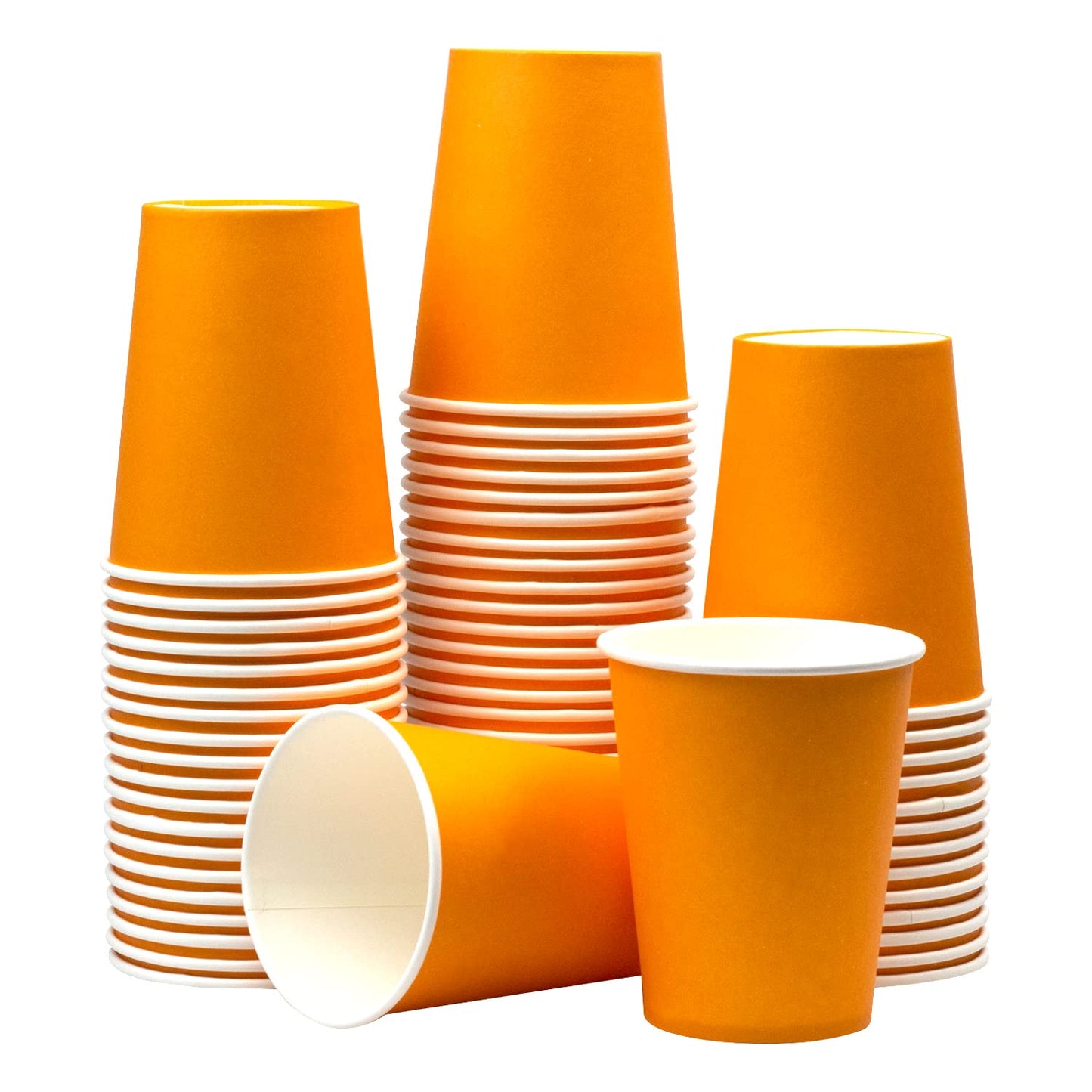 Orange Classic Paper Party Cups 8oz – 60 Pack