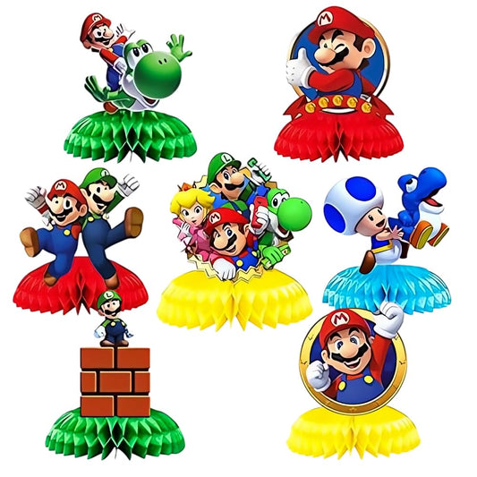 Video Games Birthday Party Honeycomb Table Centrepieces – 7 Piece