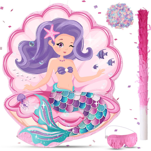 Mermaid Seashell Piñata Set