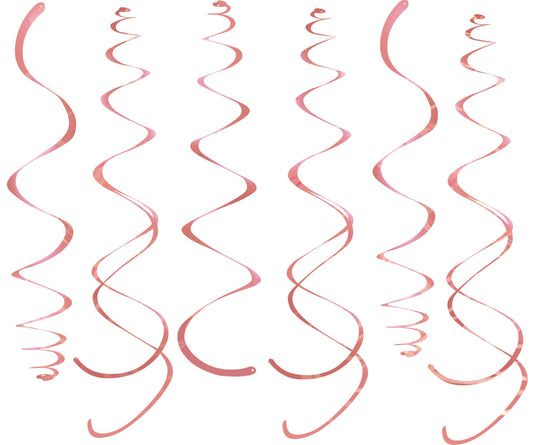 Rose Gold Hanging Swirls Decorations