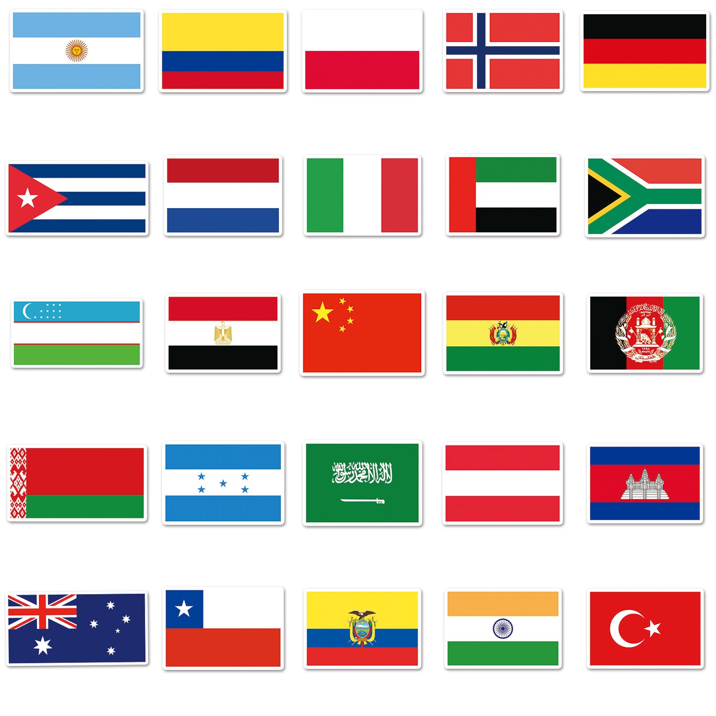 105 Country Flag Stickers for Creative Projects