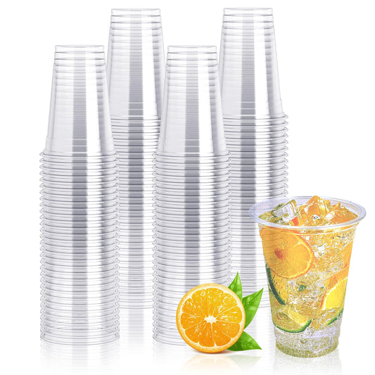 Clear Plastic Party Cups 10oz – 200 Pack, PET Crystal Clear Disposable