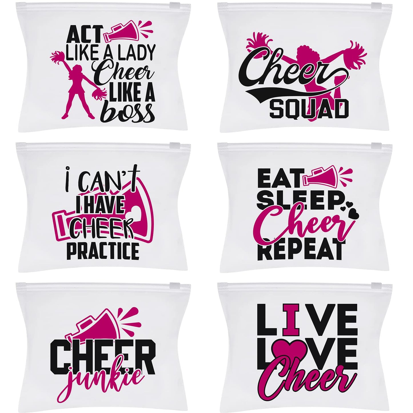 Cheer Makeup Bags – 60 Pack, 6 Styles