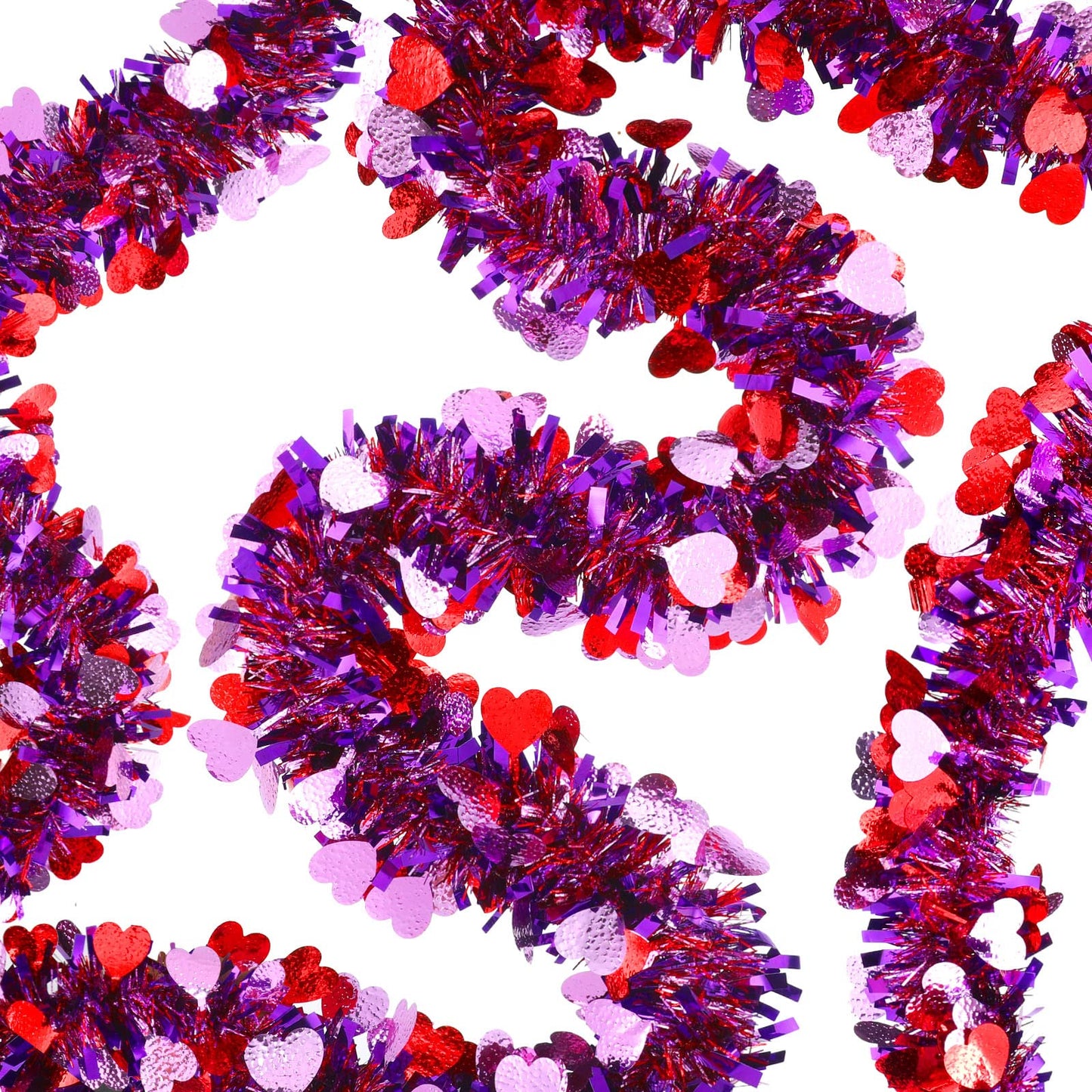 Heart Tinsel Garland Valentines Decor