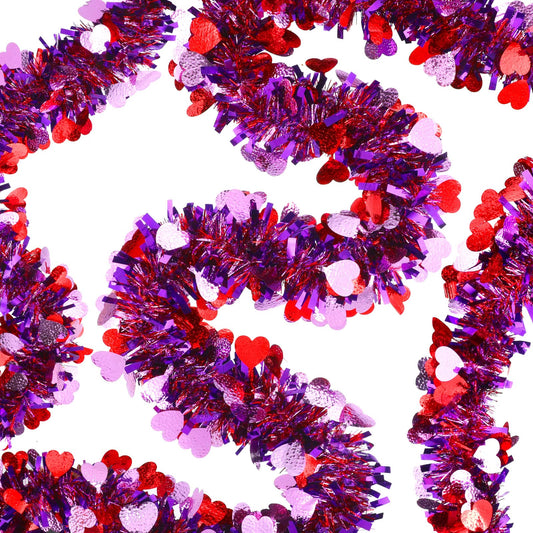 Heart Tinsel Garland Valentines Decor