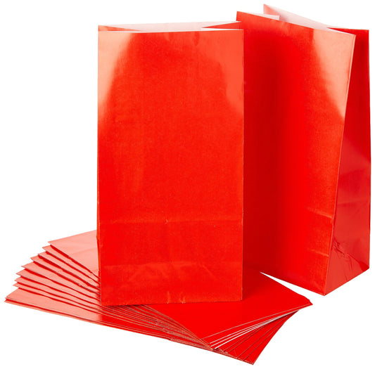 Red Paper Party Favor Bags - 12 ct