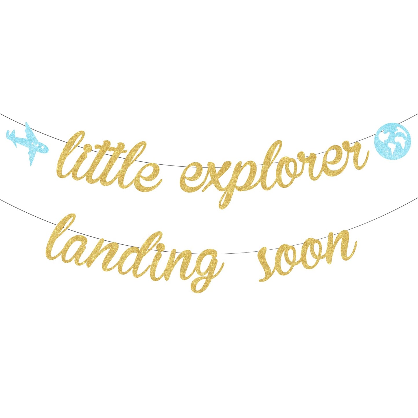 Little Explorer Landing Soon Baby Shower Banner – Travel Theme