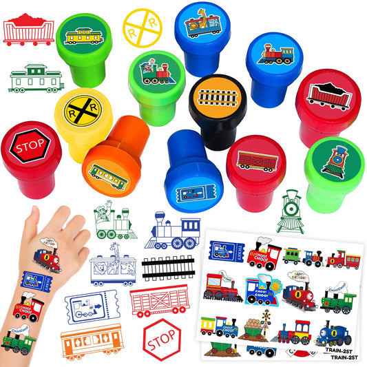 Train Stamp and Tattoo Party Favor Set