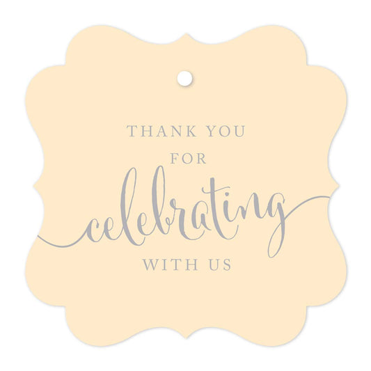 Ivory Fancy Frame Thank You Gift Tags – 24 Pack