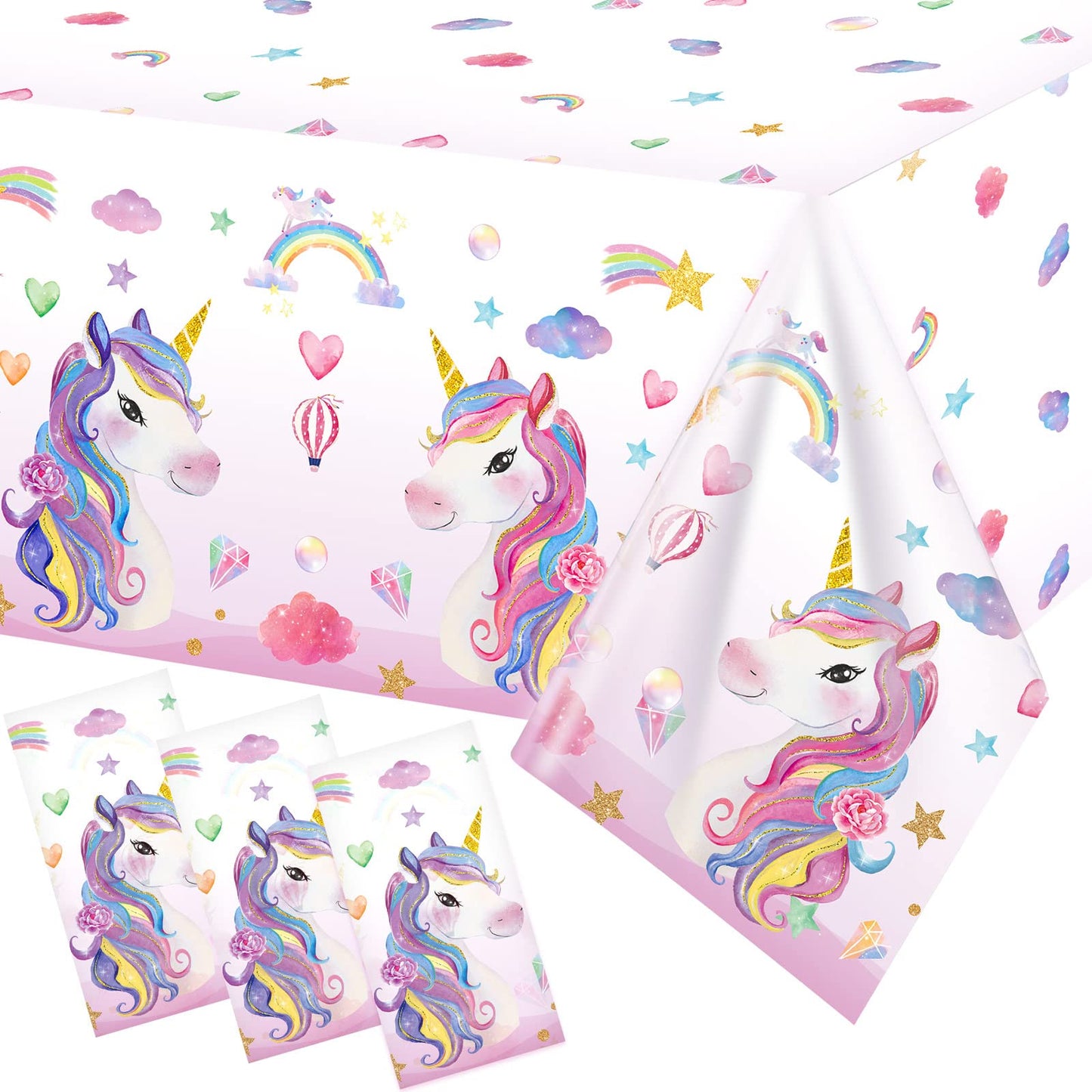 Unicorn Disposable Party Tablecloths - 3 ct