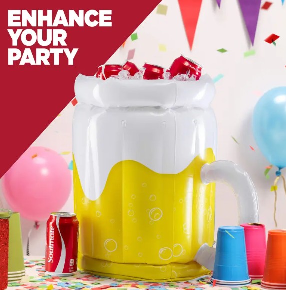 Giant Inflatable Beer Mug Drink Cooler Float - 39 Inch