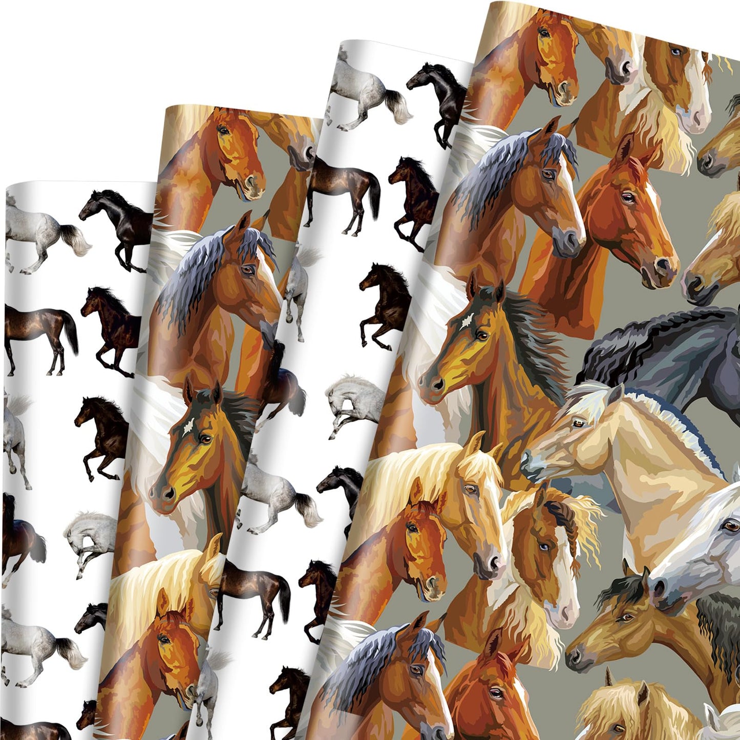 12 Sheets Horse Wrapping Paper Western Cowboy Gift Wrap Paper Redeo Gift Wrap Paper for Birthday Party Baby Shower DIY Craft 19.7 × 27.6 Inch