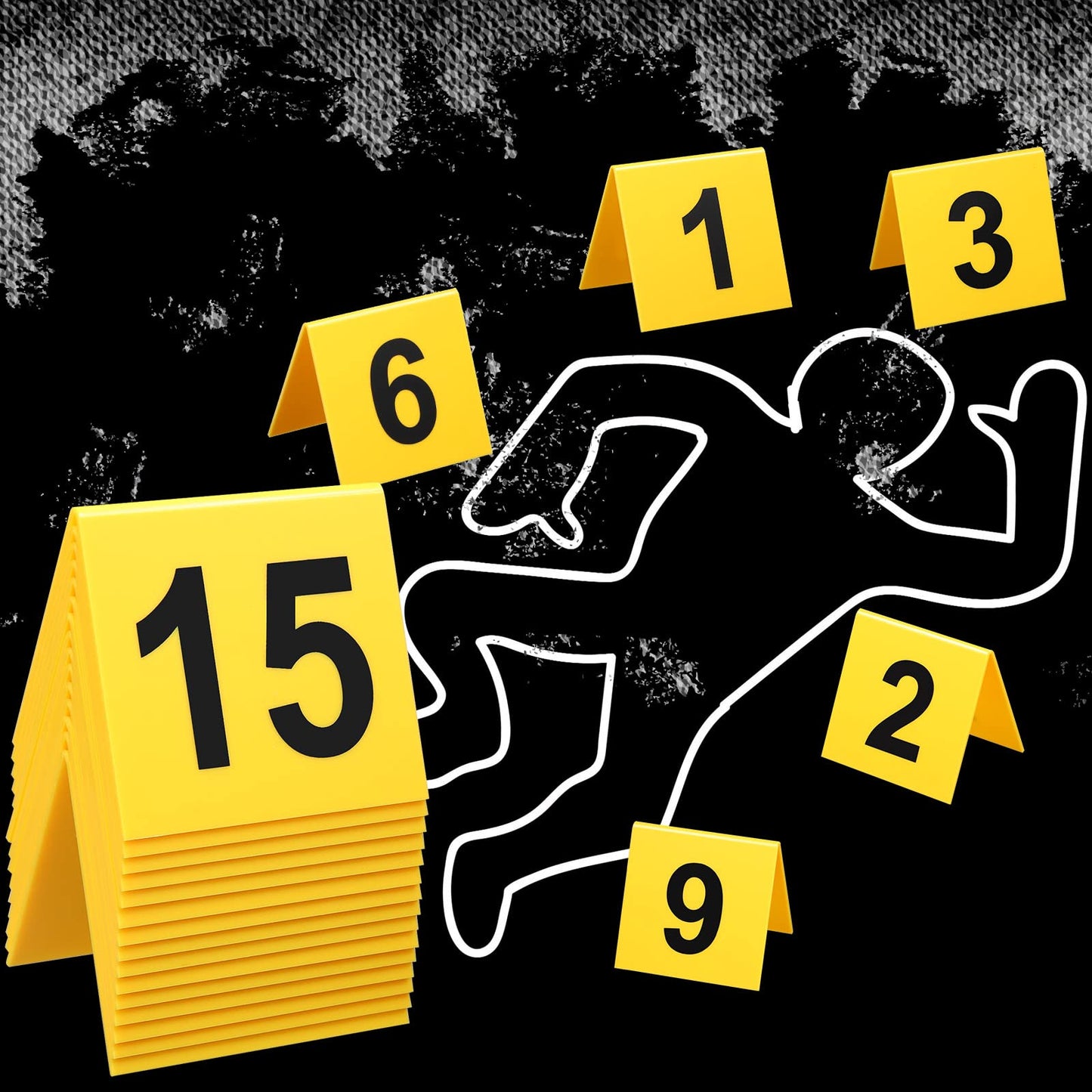 Crime Scene Evidence Marker Tents – 15 Pack, Detective & Mystery Party