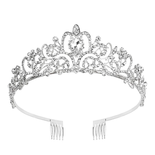 Silver Crystal Rhinestone Tiara