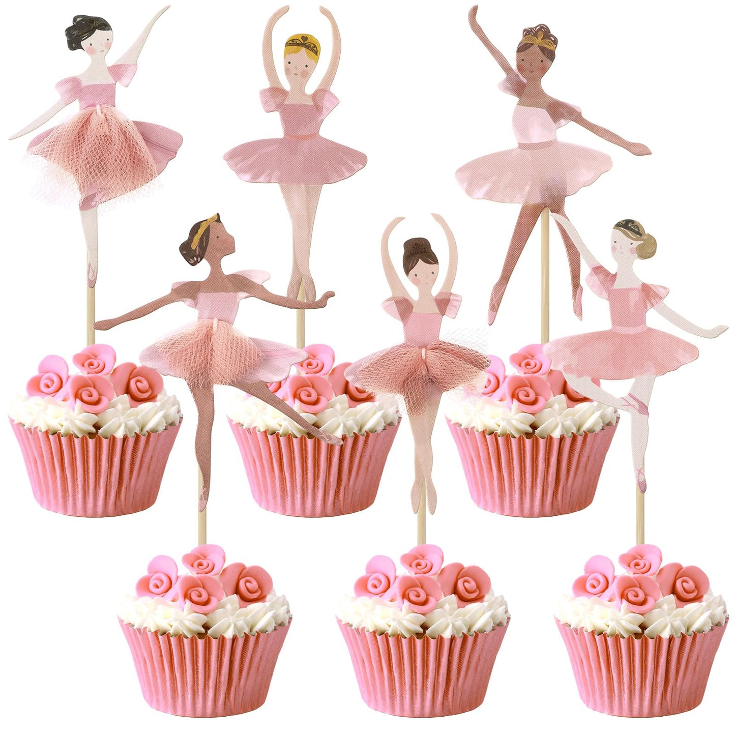 Ballerina Ballet Cupcake Toppers & Slipper Picks – 36 Pack
