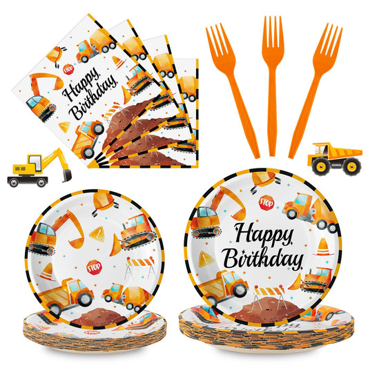 Construction Theme Disposable Party Tableware Set