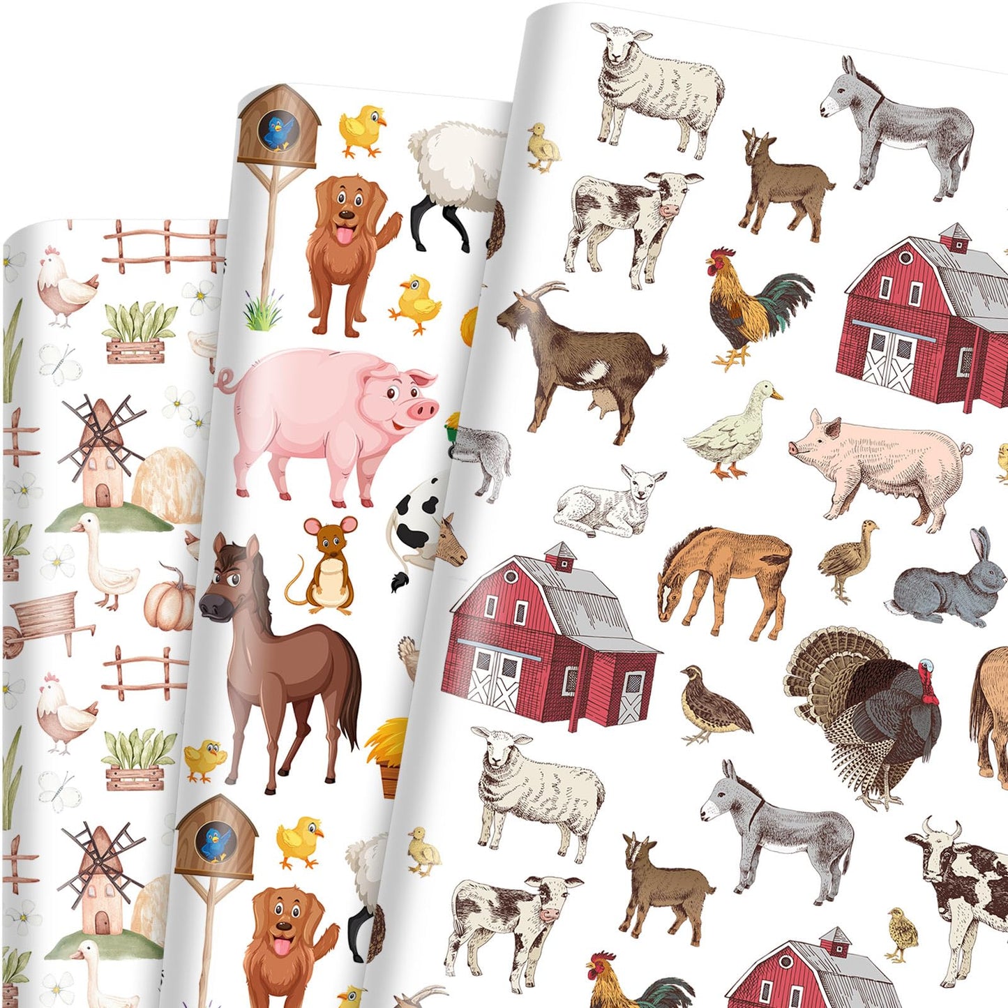 Farm Animal Decorative Gift Wrapping Paper