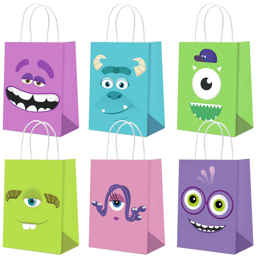 Monster Cartoon Party Favor Gift Bags - 24 ct