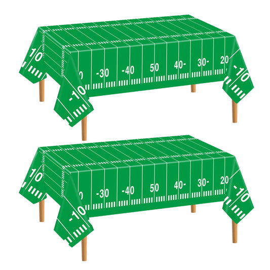 Football Field Plastic Party Tablecloths - 2 ct