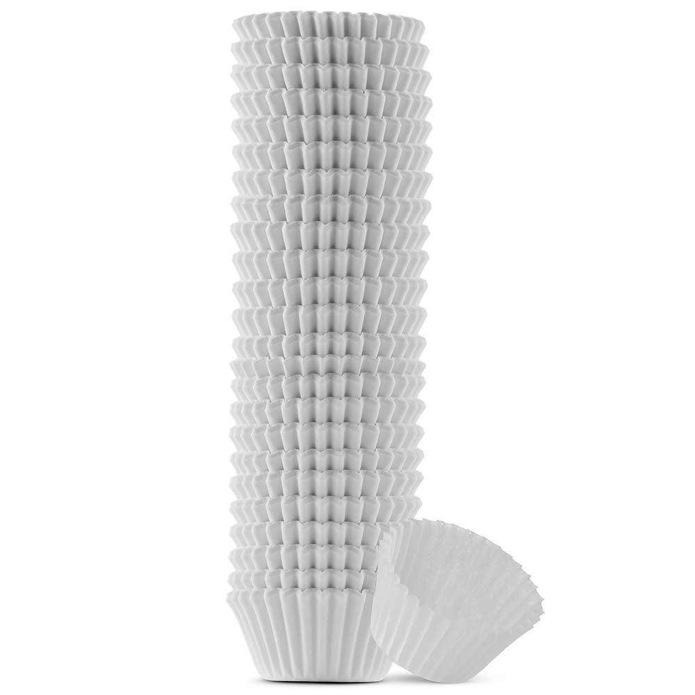 MontoPack Mini White Cupcake Liners | 500 Paper Baking Cups | Greaseproof No Smell Cupcake Wrappers | Muffin Liners for Desserts & Candies Cupcake Liner for Holidays Birthdays & Protein Balls
