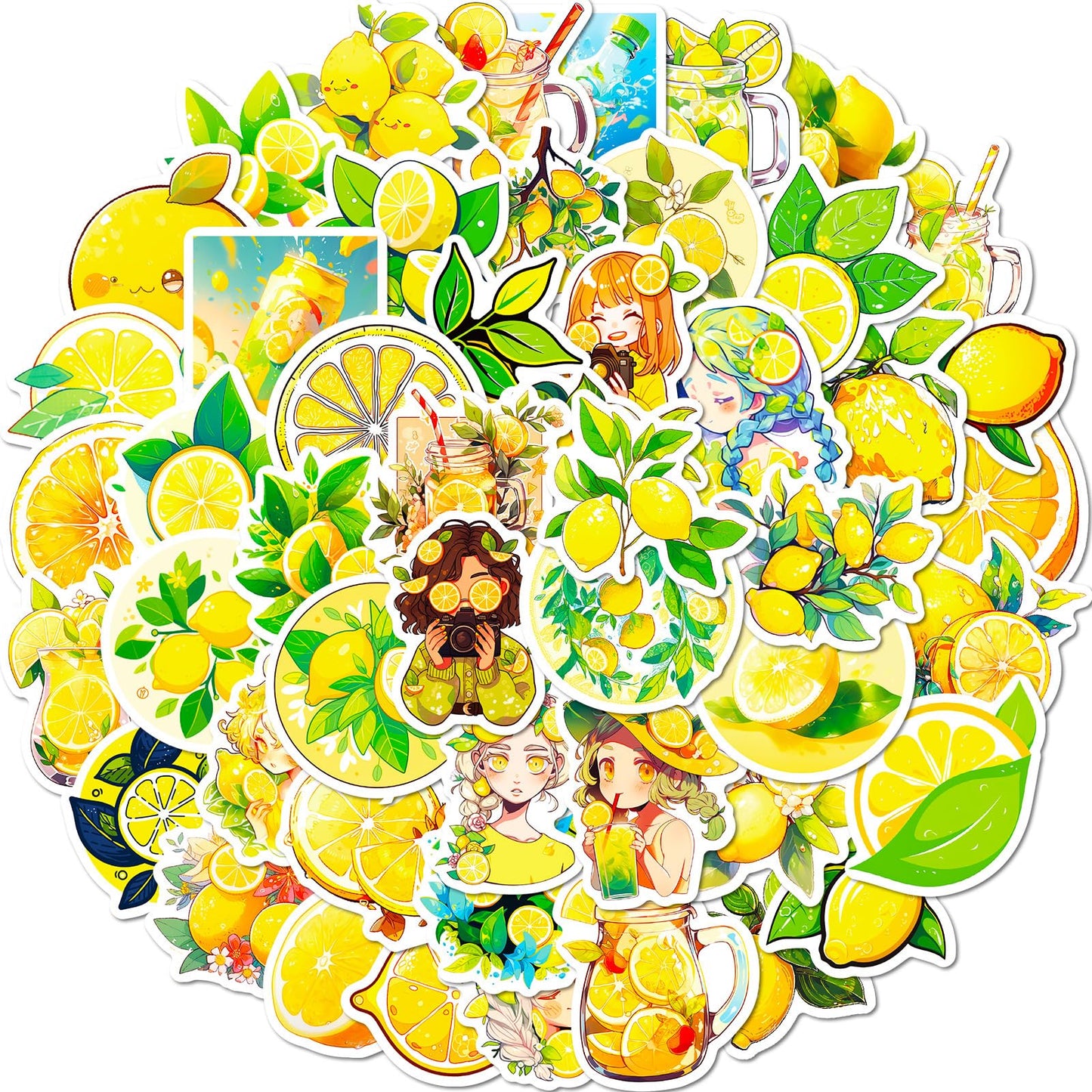 Lemon Vinyl Stickers – 50 Pack