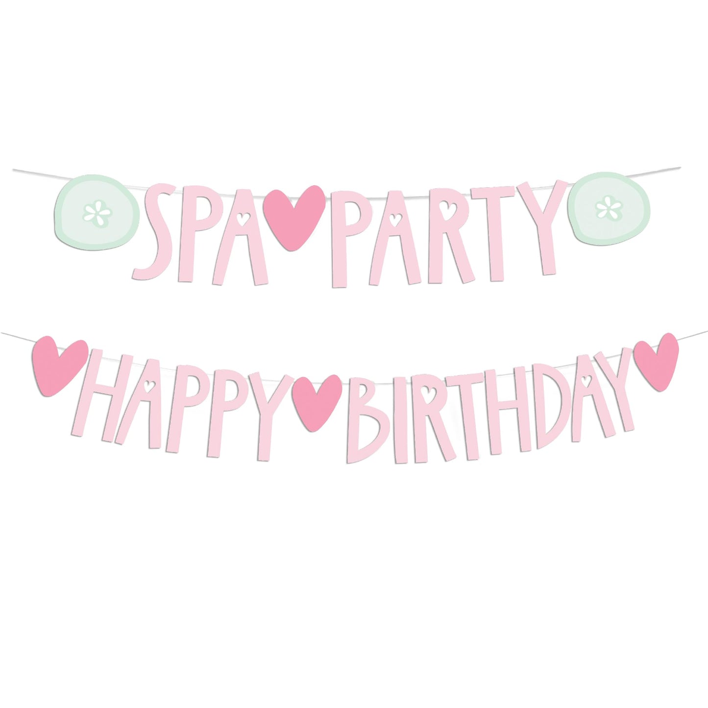 Spa Party Pink Happy Birthday Banner Set for Girls