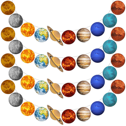 Outer Space Planet Banner for 1st Birthday Party - 4 ct