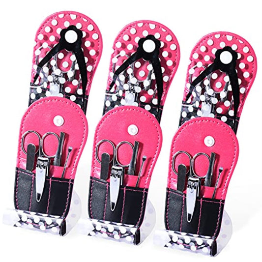 Polka Dot Flip Flop Manicure Kit Spa Party Favors for Women