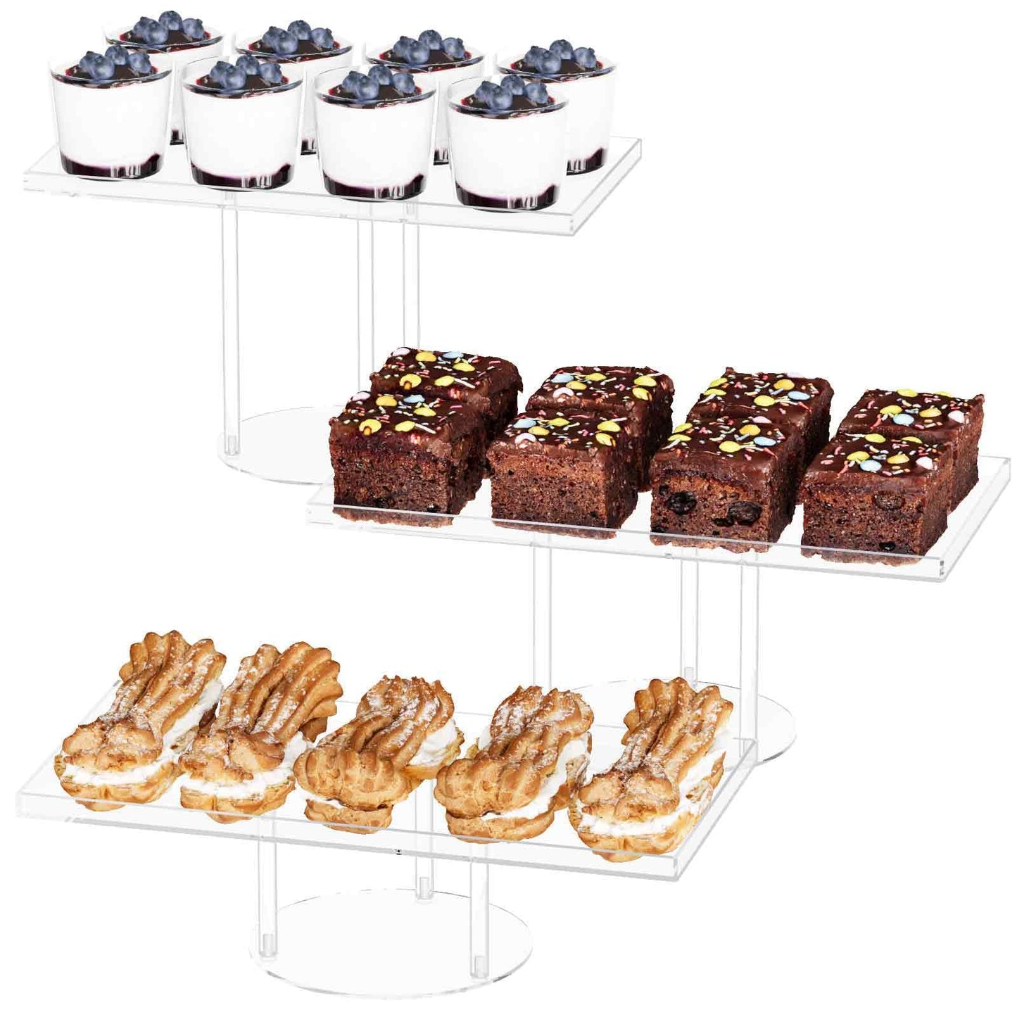 3-Tier Clear Acrylic Cupcake & Dessert Stand