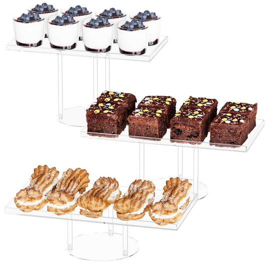 3-Tier Clear Acrylic Cupcake & Dessert Stand