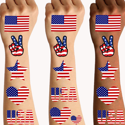 102-Piece USA Flag Temporary Tattoos – 4th of July Party Supplies