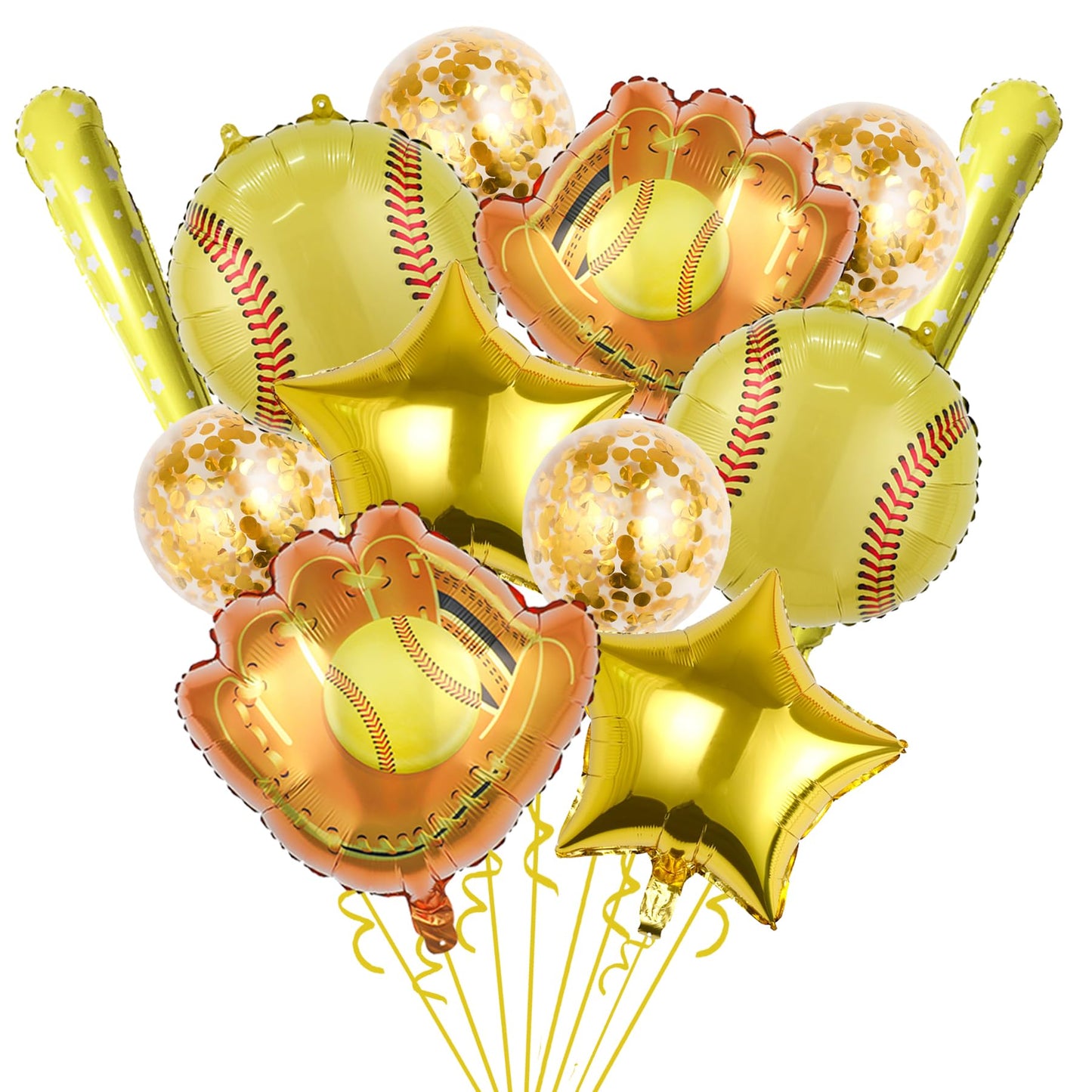 Softball Foil Balloon Set – 12 Piece