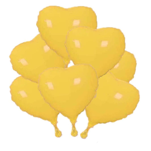 Yellow Heart Foil Balloons - 20 ct