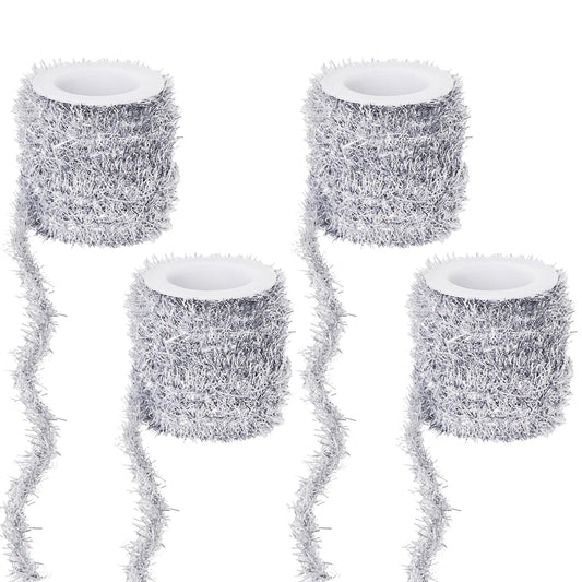 Silver Tinsel Garland Metallic Ribbon