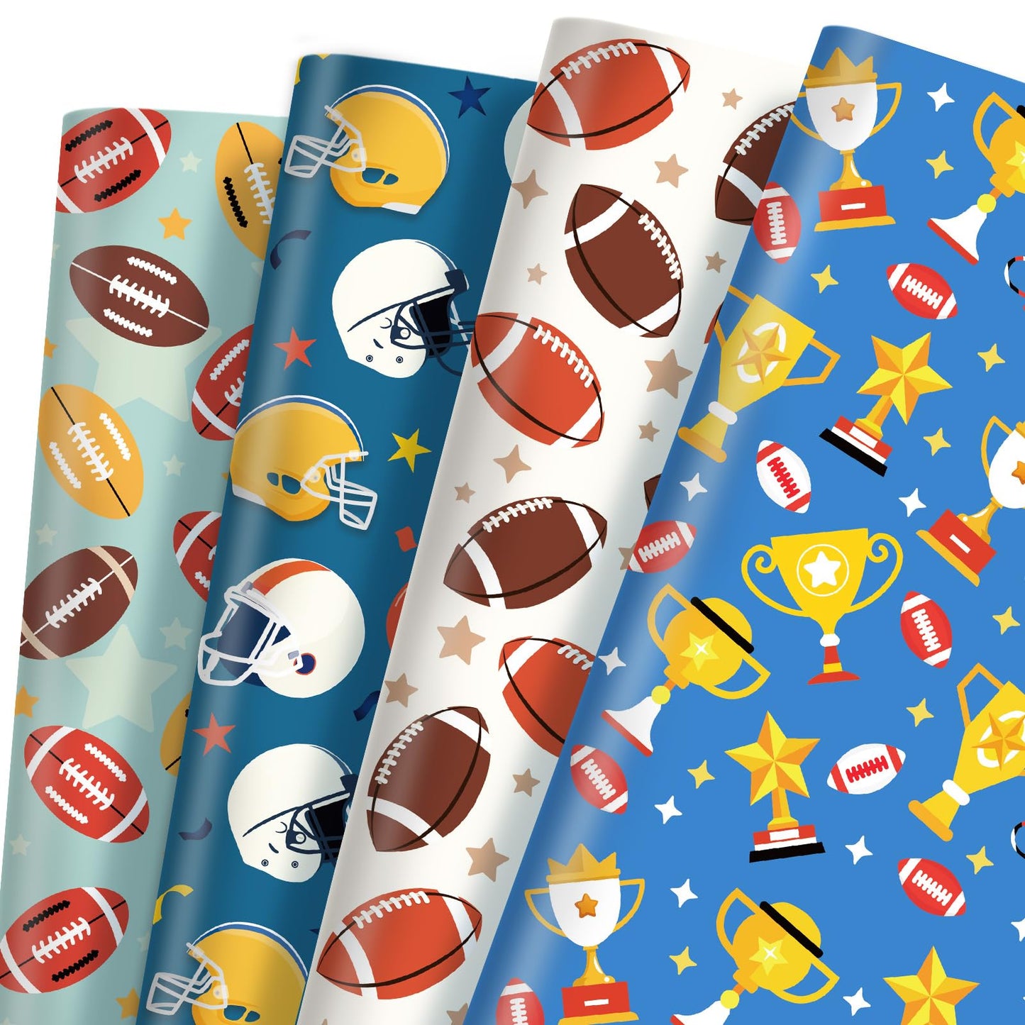 Football Wrapping Paper Sheets Sports Theme