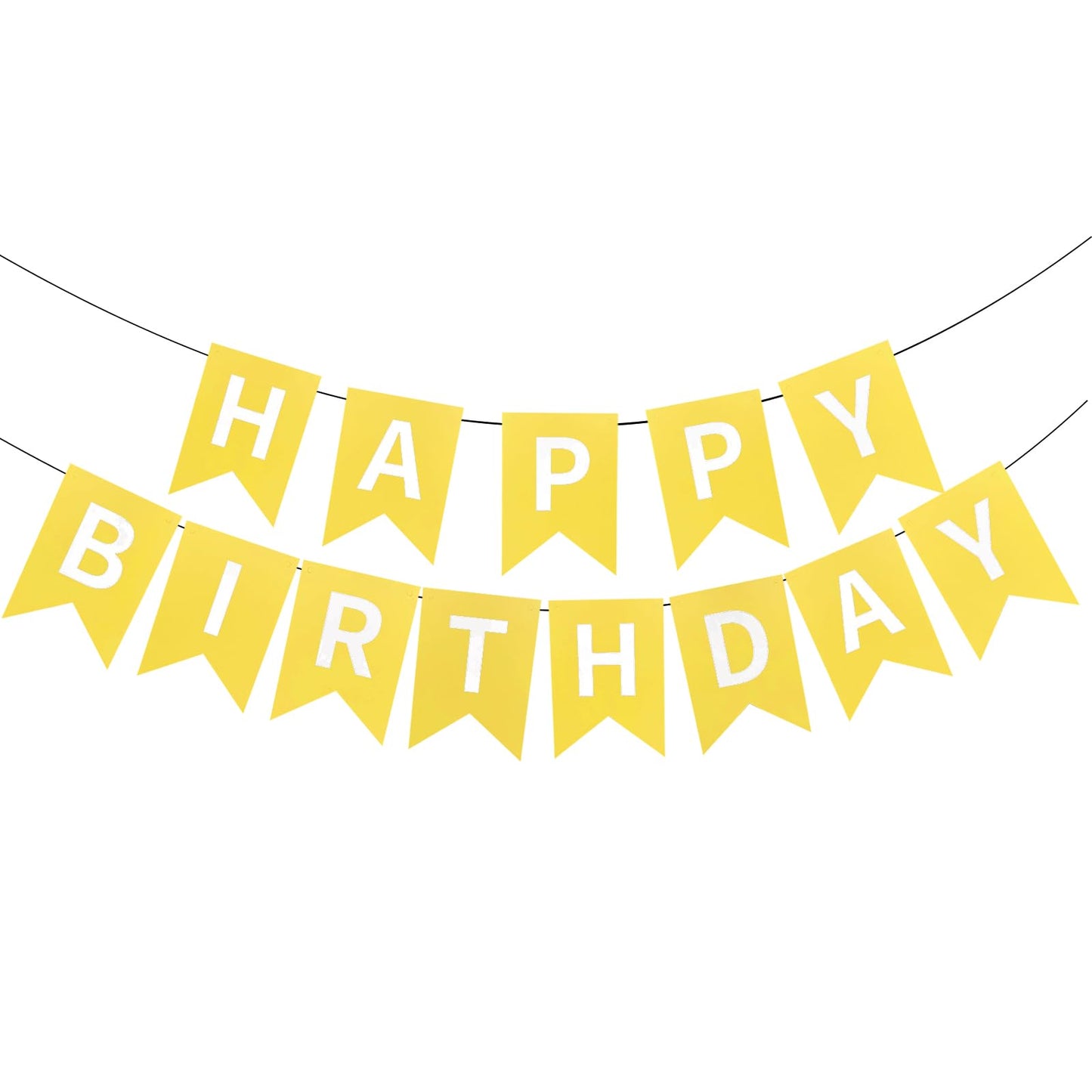 Yellow & White Happy Birthday Swallowtail Banner