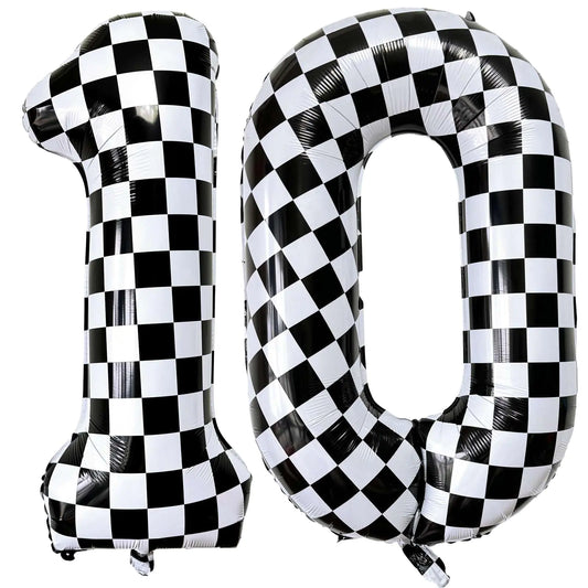 40" Checkered Number 10 Balloon