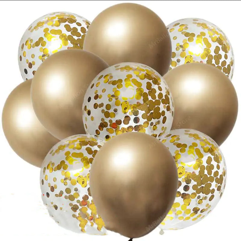 Metallic Confetti Latex Balloons – 12 Inch Party Balloons