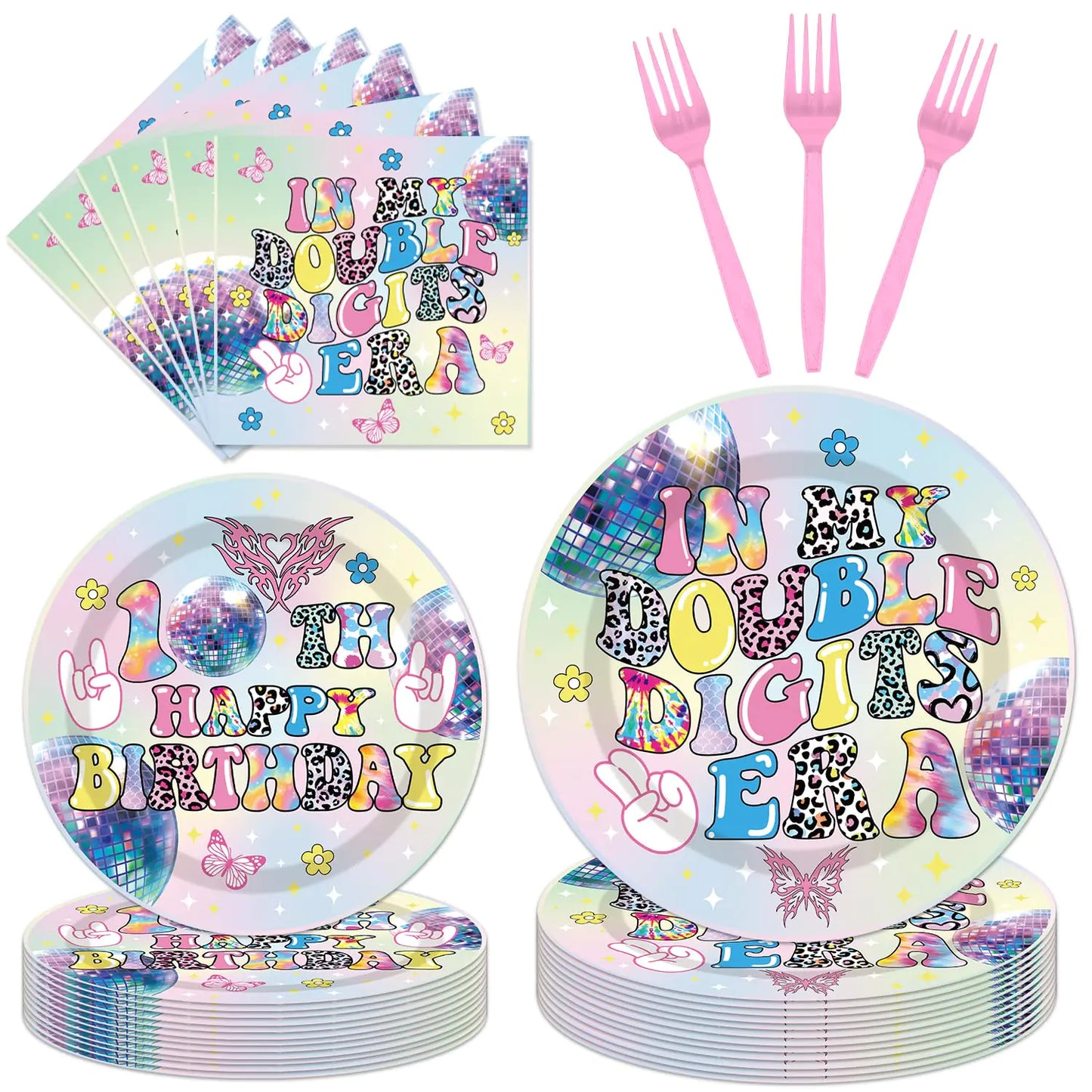 Double Digits Era Birthday Tableware Set - 96 ct