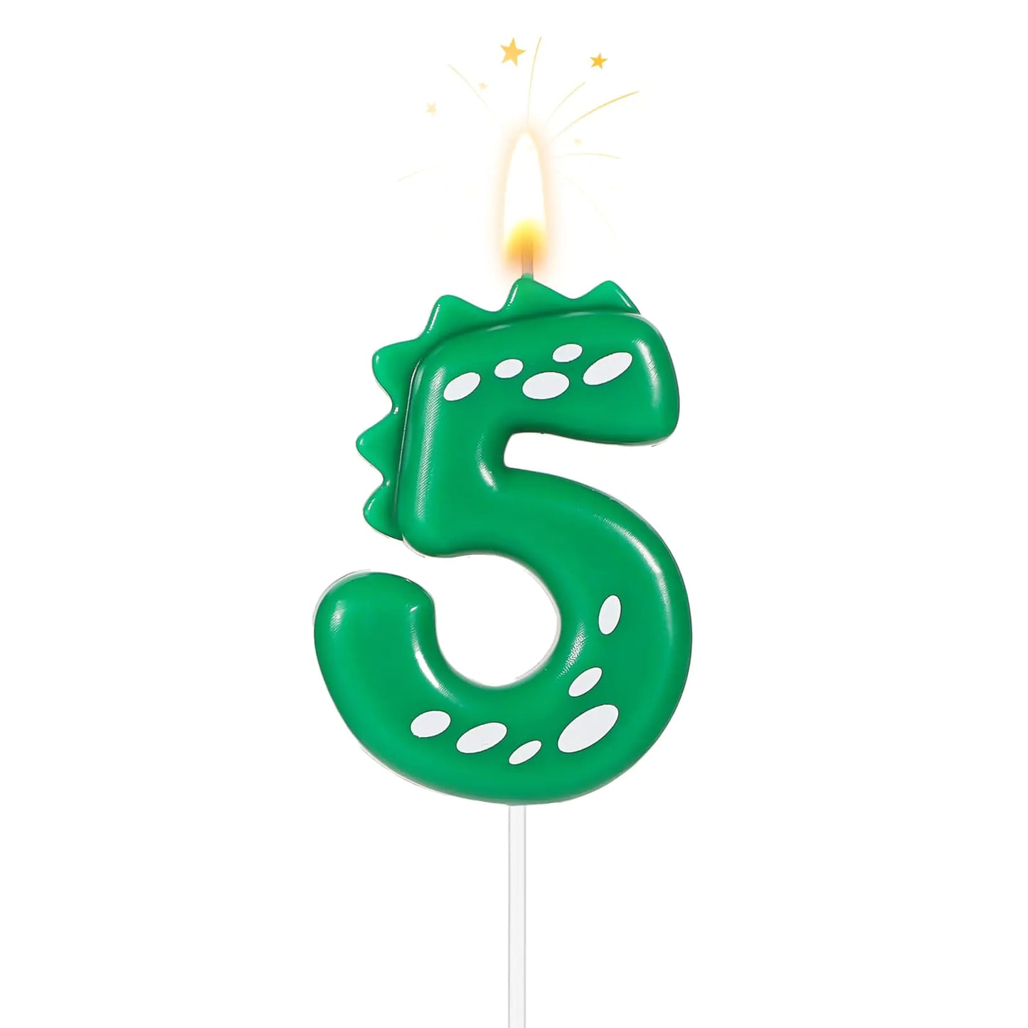 Dinosaur Number 5 Birthday Candle