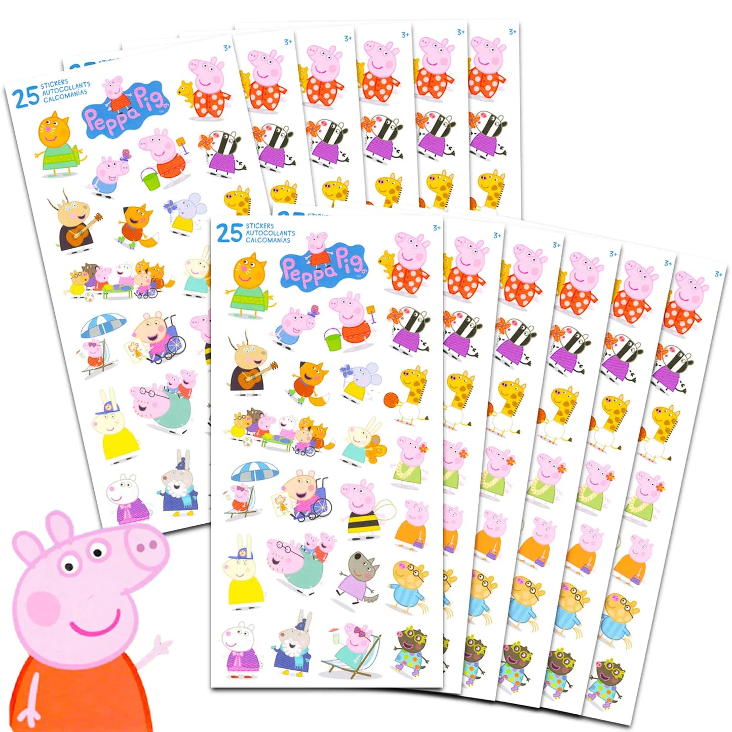 Pink Piggy Character Sticker Sheets Party Pack - 300 ct