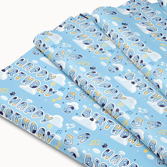 Blue Dog Colorful Wrapping Paper
