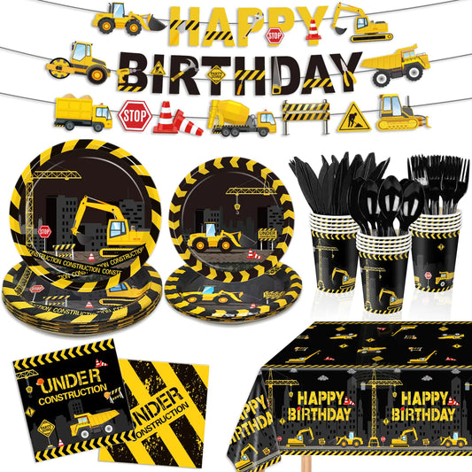 Construction Birthday Party Supplies Set - 172 ct
